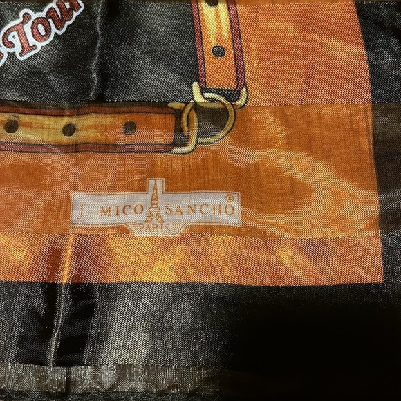 J. Mico Sancho SOUVENIR DE PARIS Vintage Scarf 36x38 - Picture 10 of 12